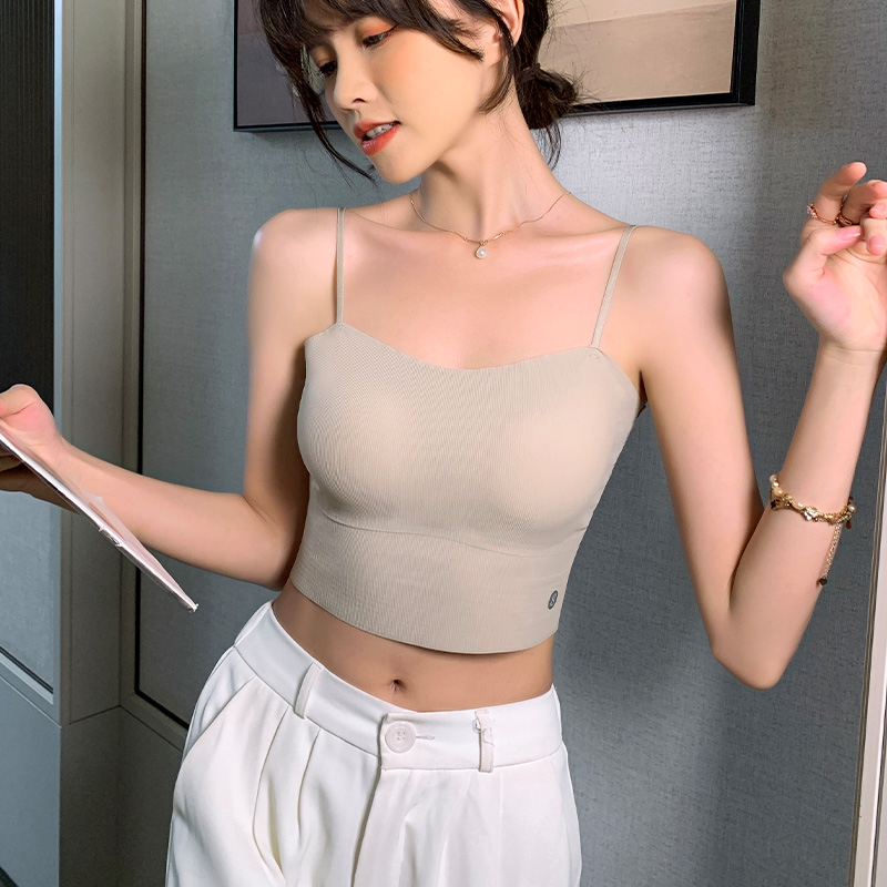 依柚无痕聚拢薄款大胸显小舒适一体式简约吊带防走光女士内衣文胸