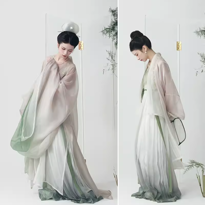 【上遥居】青音·宋原创汉服女春绣花渐变大袖衫仿铁拐墓长衫仙气