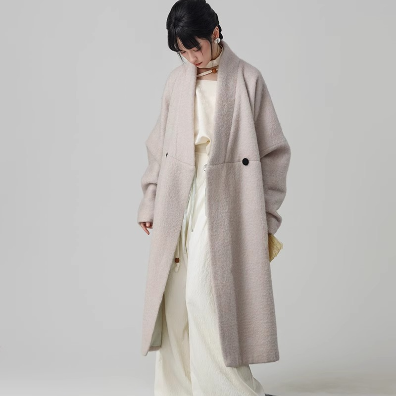 【上遥居】厚雪 汉元素原创秋冬汉服 棉羊毛 吊带改良裈米色