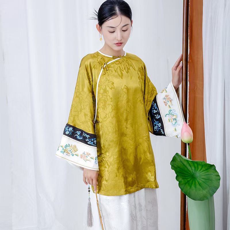 人丝提花缎太太服上衣