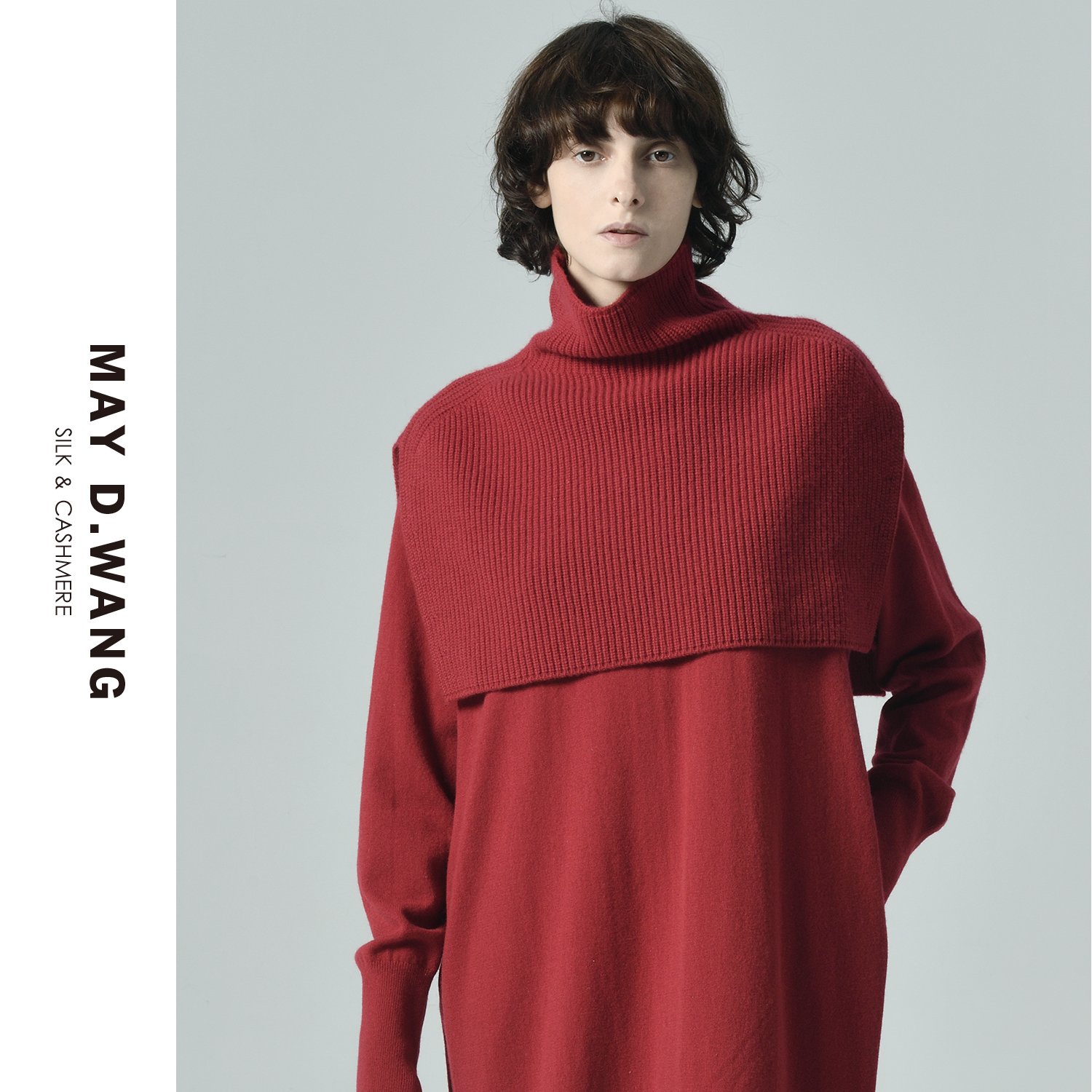 王之造[甄老板专属]秋冬新款简约感羊绒针织披肩 E1F5004