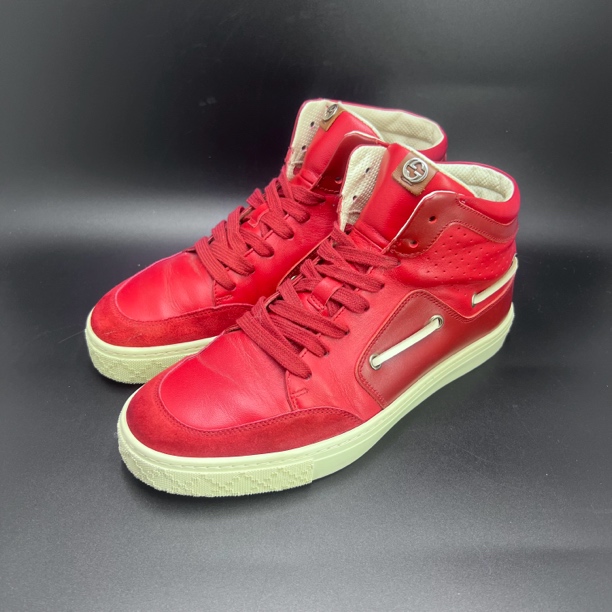 5/gucci 红牛皮增高/二手鞋/无盒