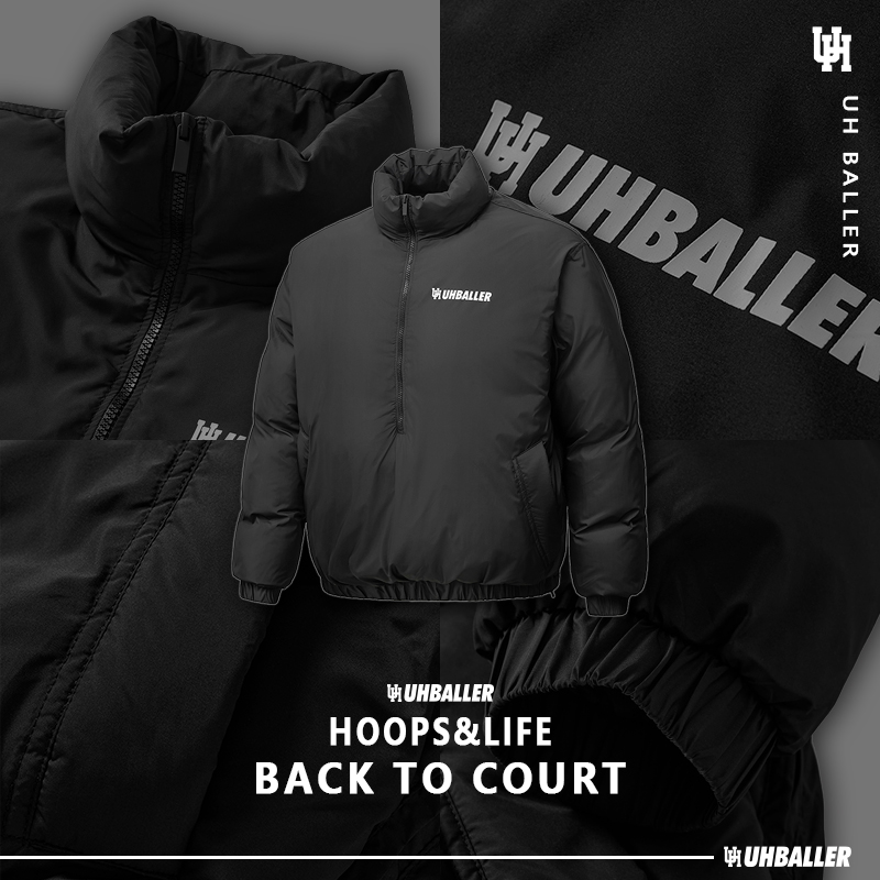 UHBALLER正品美式冬季棉服外套冲锋衣宽松保暖加厚篮球潮流设计款