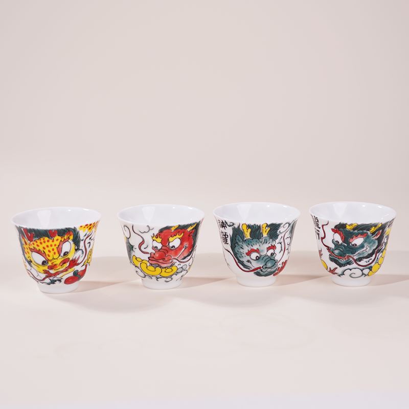 昨明国风国潮龙纹四客杯主人杯