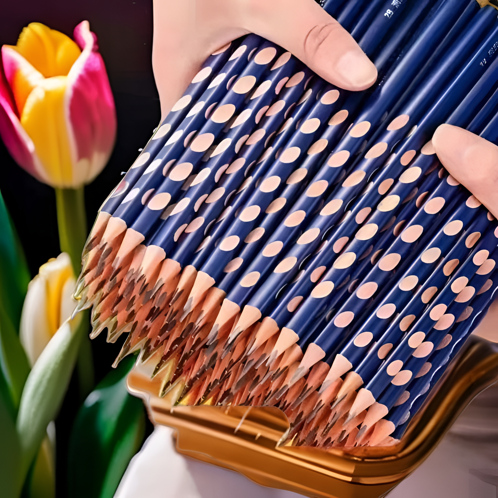 【洞洞铅笔30支】三角杆矫正握姿铅笔HB书写2B绘画铅笔