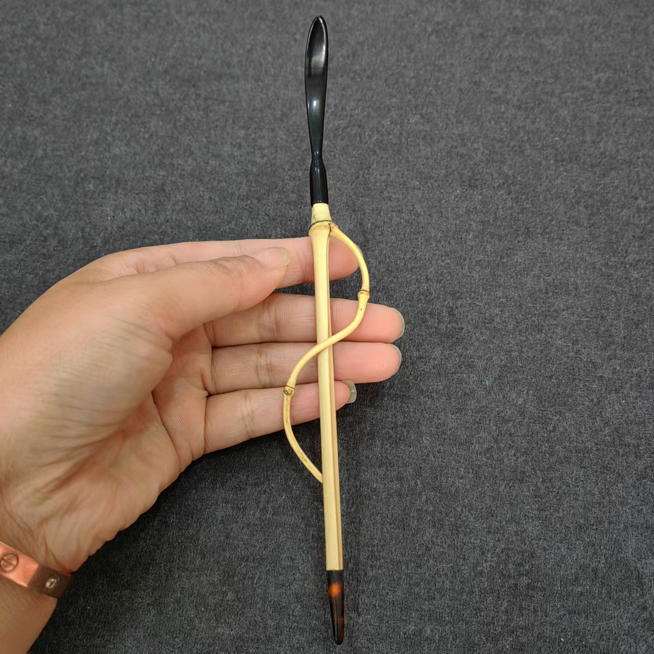 玉竹绕枝手工牛角茶扒
