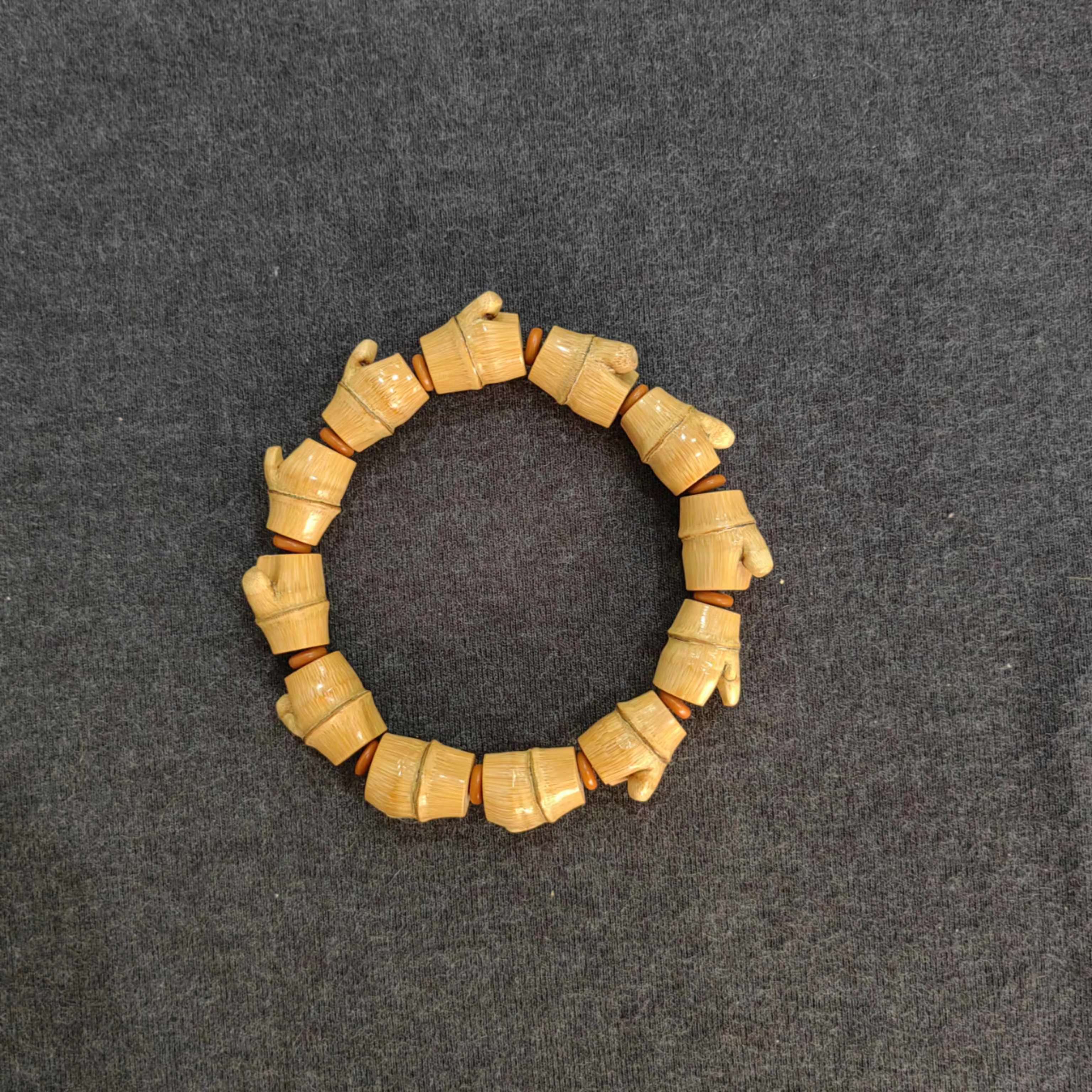 天然异形竹节手串文玩竹链子把件