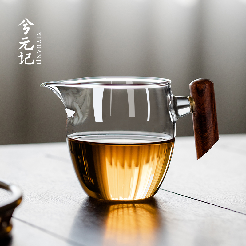 带手柄透明公道杯玻璃加厚高档家用过滤大容量公杯防烫茶具分茶器