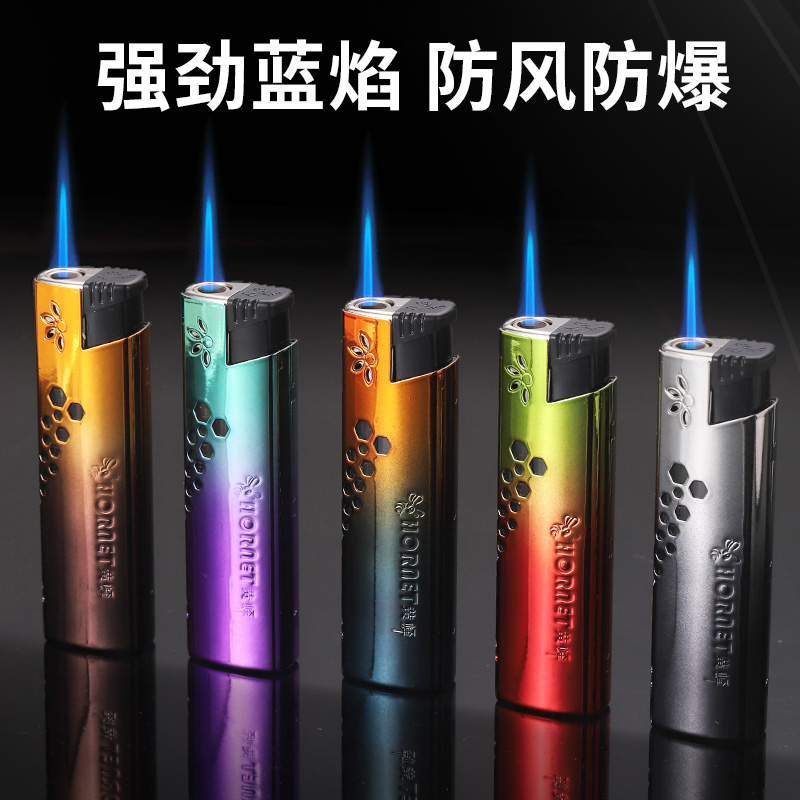 浩宇双色镂空金属直冲蓝焰打火机批发定制广告印字