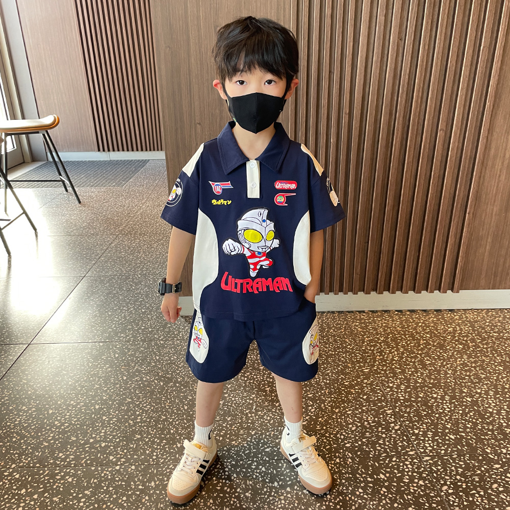 套装儿童洋气夏季休闲帅气男童韩版衣服夏款宝宝薄款机车服