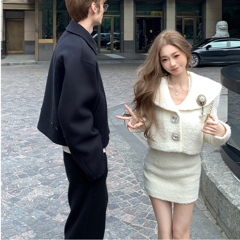 F2  COOLLINE林子熙 钻石芭蕾 感钻扣bling外套上衣白色套装裙女