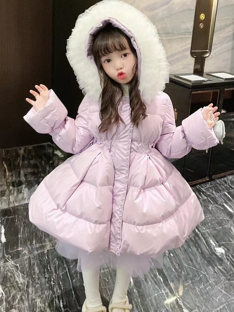 【小扬哥推荐】女童冬季羽绒羽绒棉服女孩新款洋气保暖中长款公主