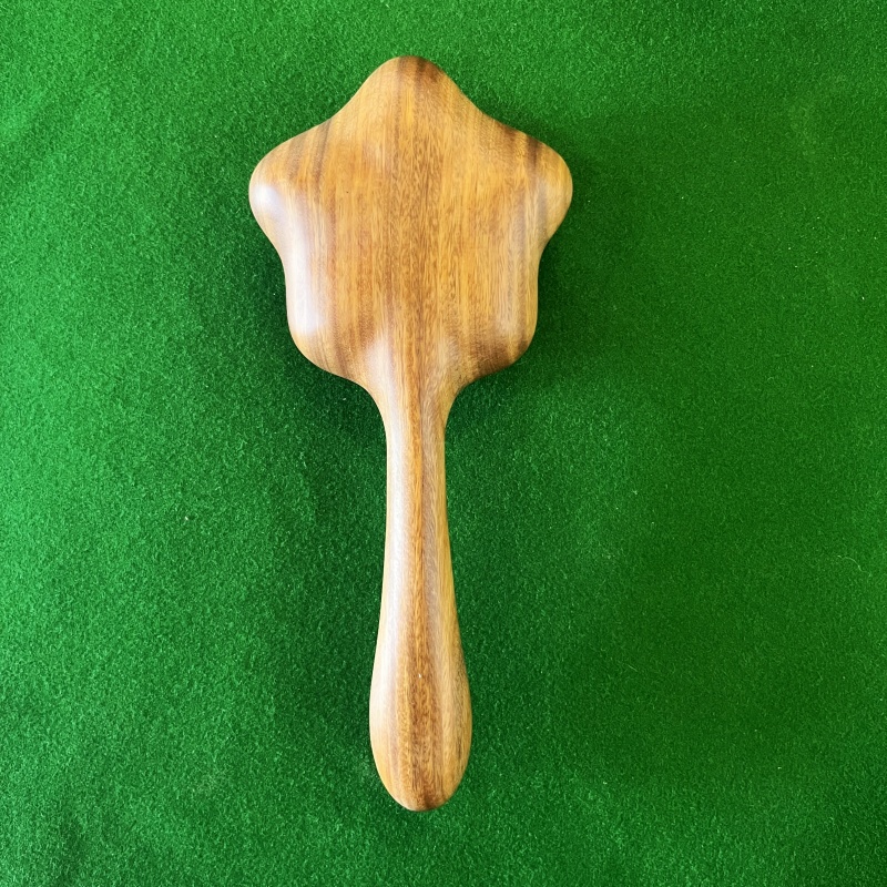 绿檀木星星款羊角齿28齿长柄梳梳子木梳木梳子按摩梳按摩实用