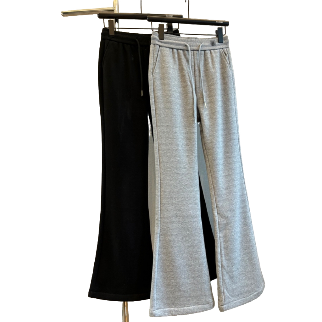 赵灵儿加绒加厚微喇叭裤女高腰显瘦休闲裤秋冬运动微喇长裤