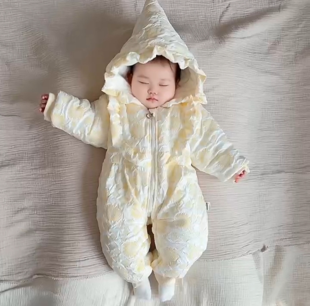 婴儿秋冬季加厚棉服婴幼儿保暖外出服套装连体衣宝宝连帽棉衣冬款