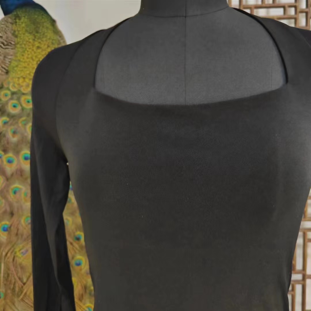 凤来兮私人定制黑色长袖打底衫3064
