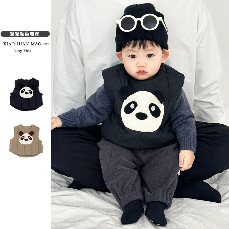 T24D76新款秋冬儿童马甲小童韩版卡通加厚保暖婴儿男女童外穿洋气