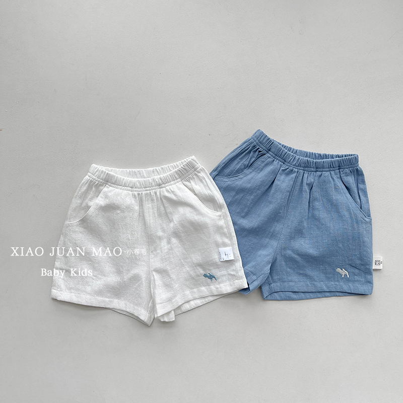 T24X152韩版男女宝宝百搭薄款小狗短裤小童洋气休闲中裤夏季外穿