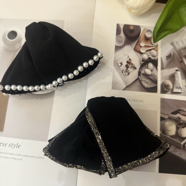 【赫本抓夹】韩式高版本优雅缎面高级黑色鲨鱼夹气质秋冬高马尾抓夹