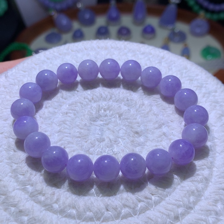 翡翠手串未镶嵌红妖紫手串