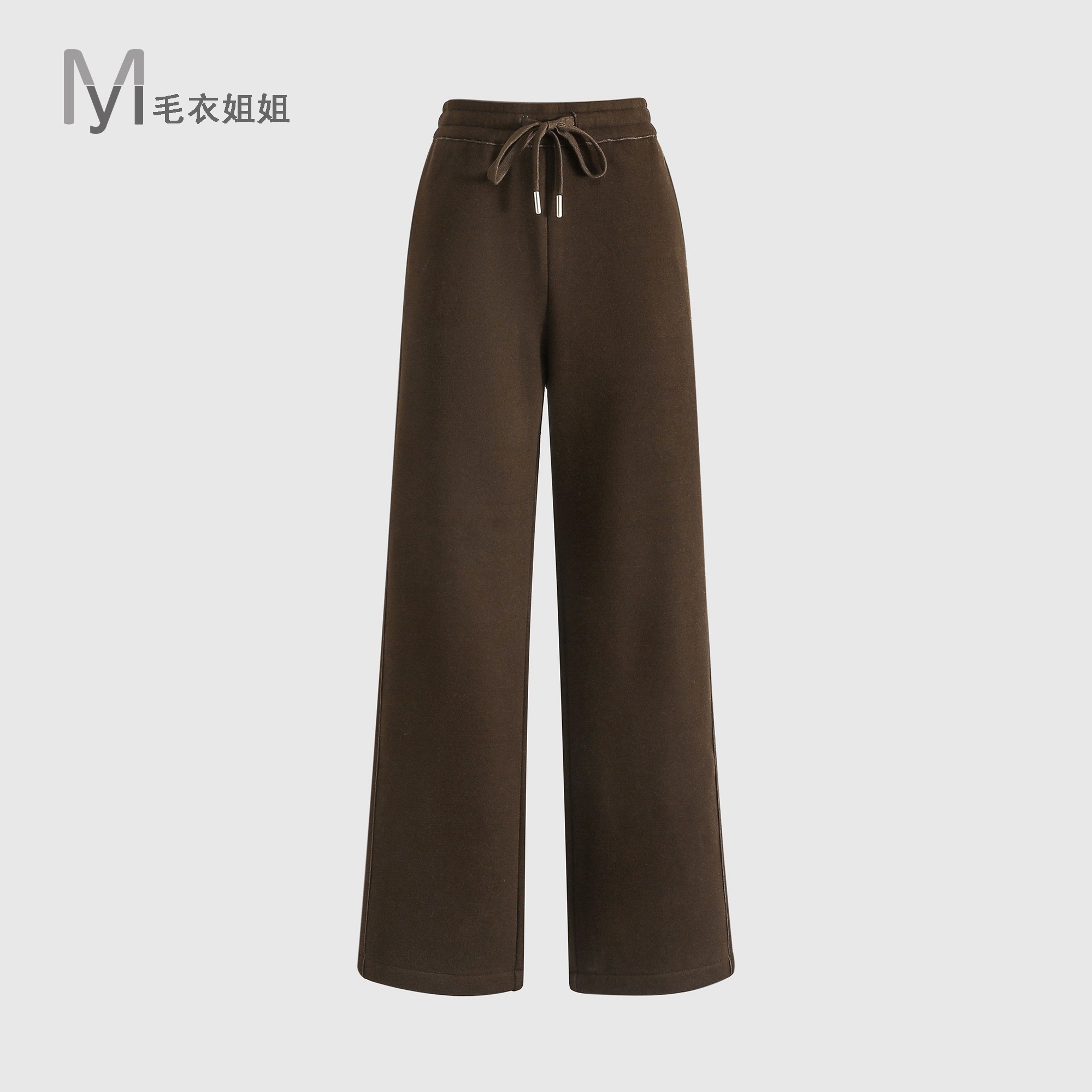 毛衣姐姐秋冬显瘦潮流运动松紧腰休闲裤垂感直筒裤女189-7166