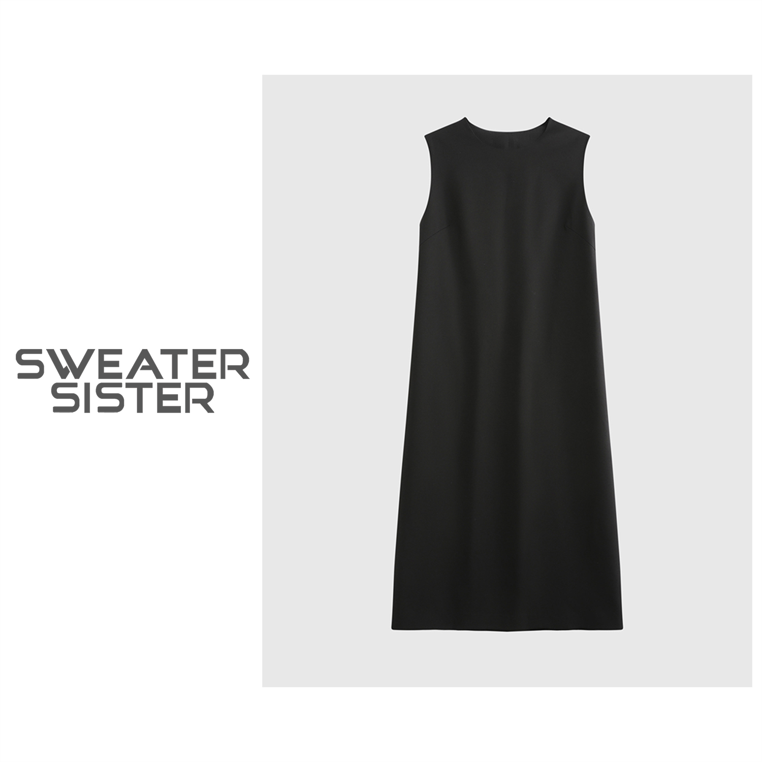 复古圆领百搭显瘦长款无袖连衣裙女515-01636