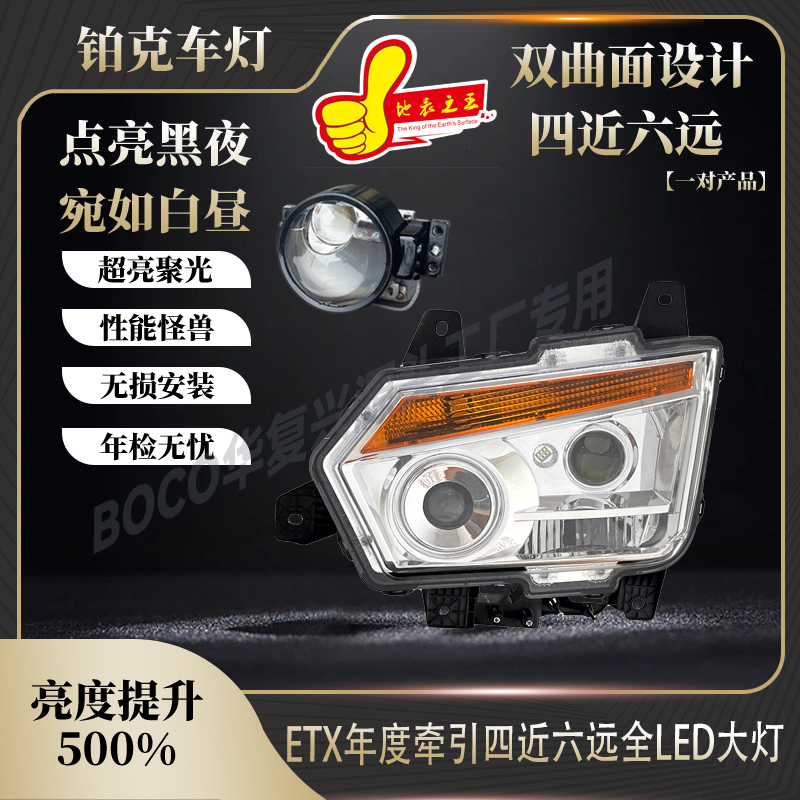 适用于欧曼新ETX大灯全LED年度型总成前大灯福田牵引车配件前照灯