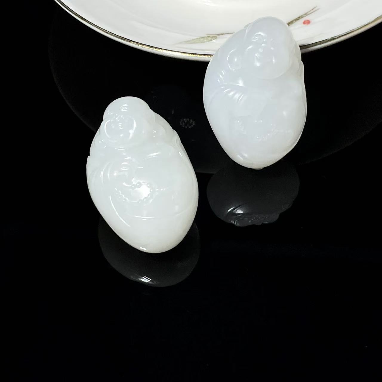 【东哥臻选】精品和田玉羊脂白玉逍遥佛 多样性发一件 A934980