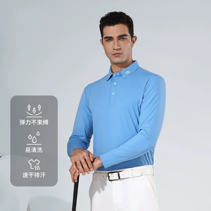 高尔夫长袖男士秋冬新款运动T恤吸湿排汗男装长袖上衣打底服饰