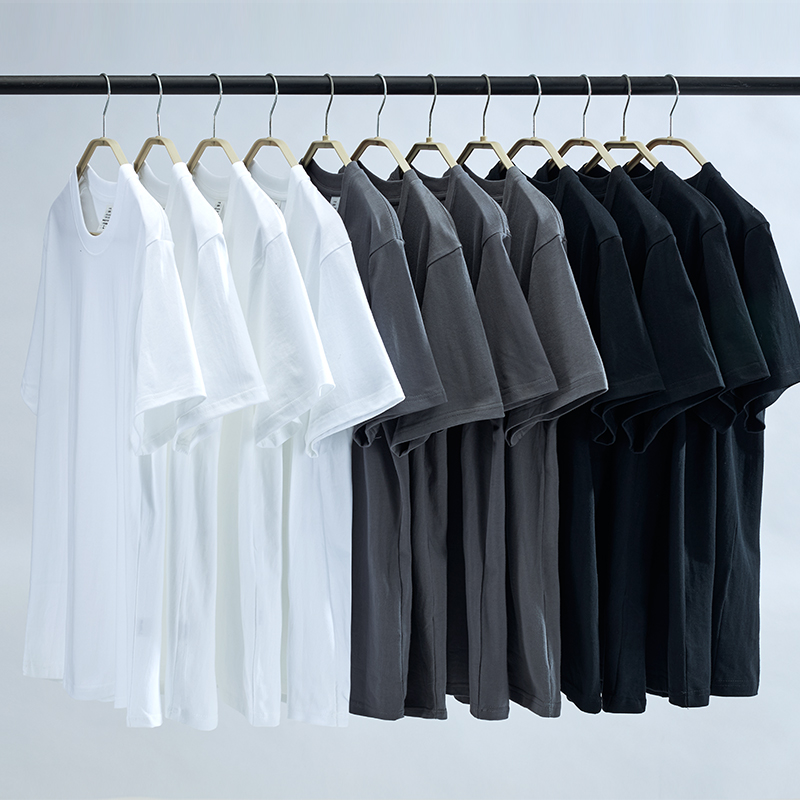 WIXG【专柜直发】买一送一短袖270重磅新疆纯棉全棉白色短袖t恤男女