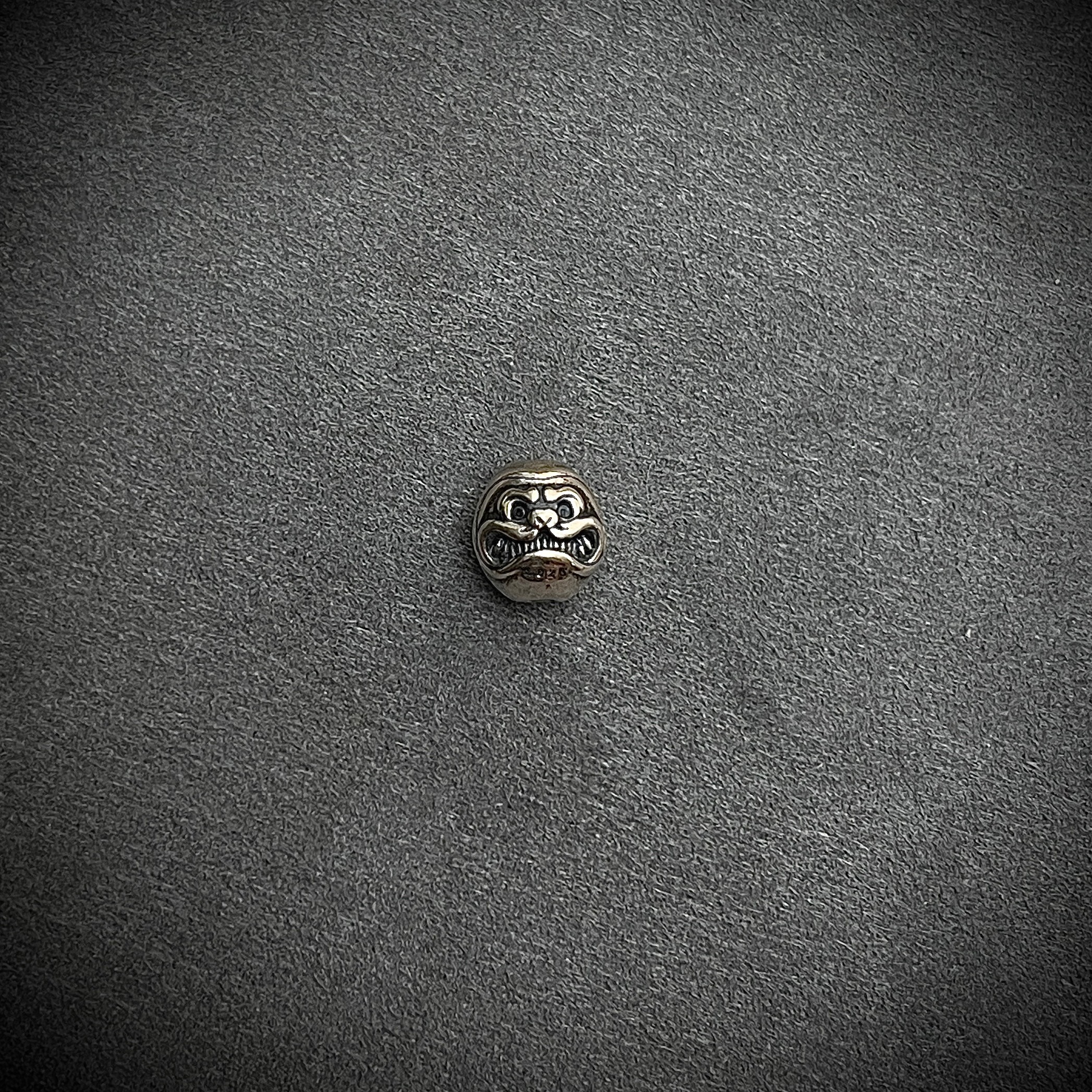 S925银通体实心达摩蛋文玩珠串文玩配饰背云隔珠招财纳福精品文玩