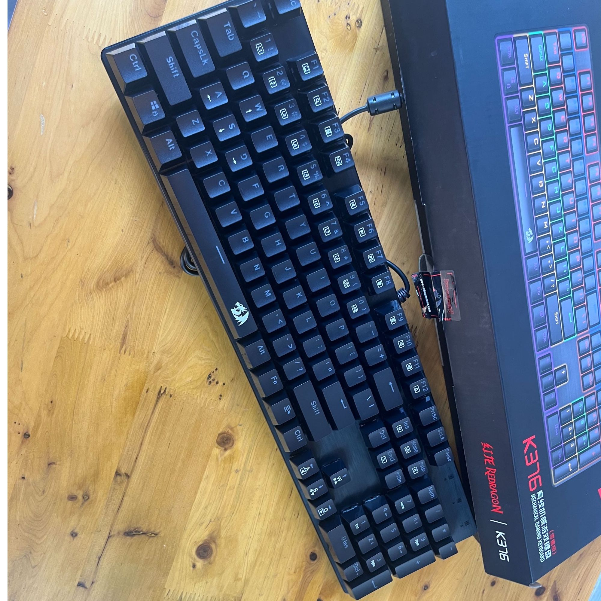 准新品  红龙K376机械游戏键盘