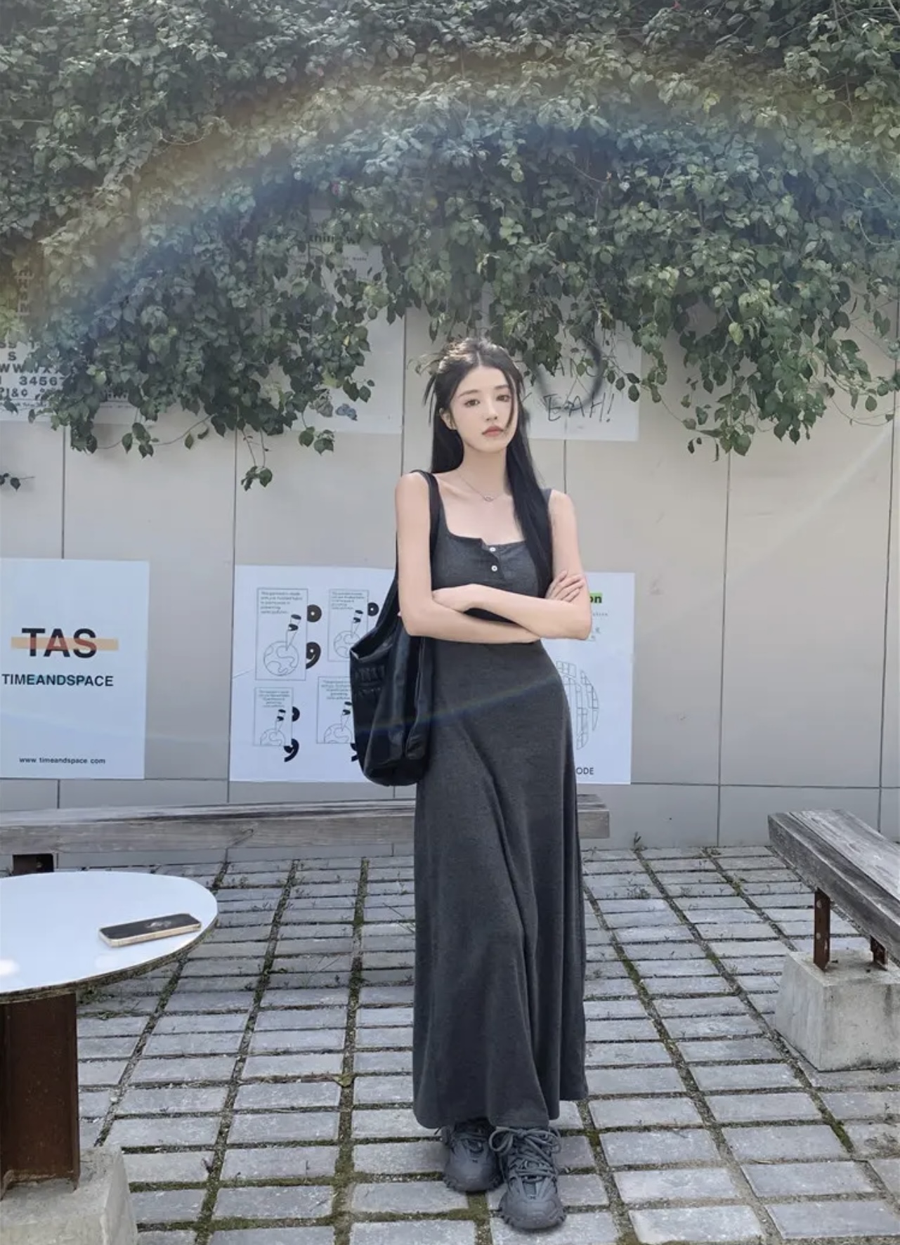 150小个子针织吊带无袖背心连衣裙女夏季气质收腰显瘦包臀长裙