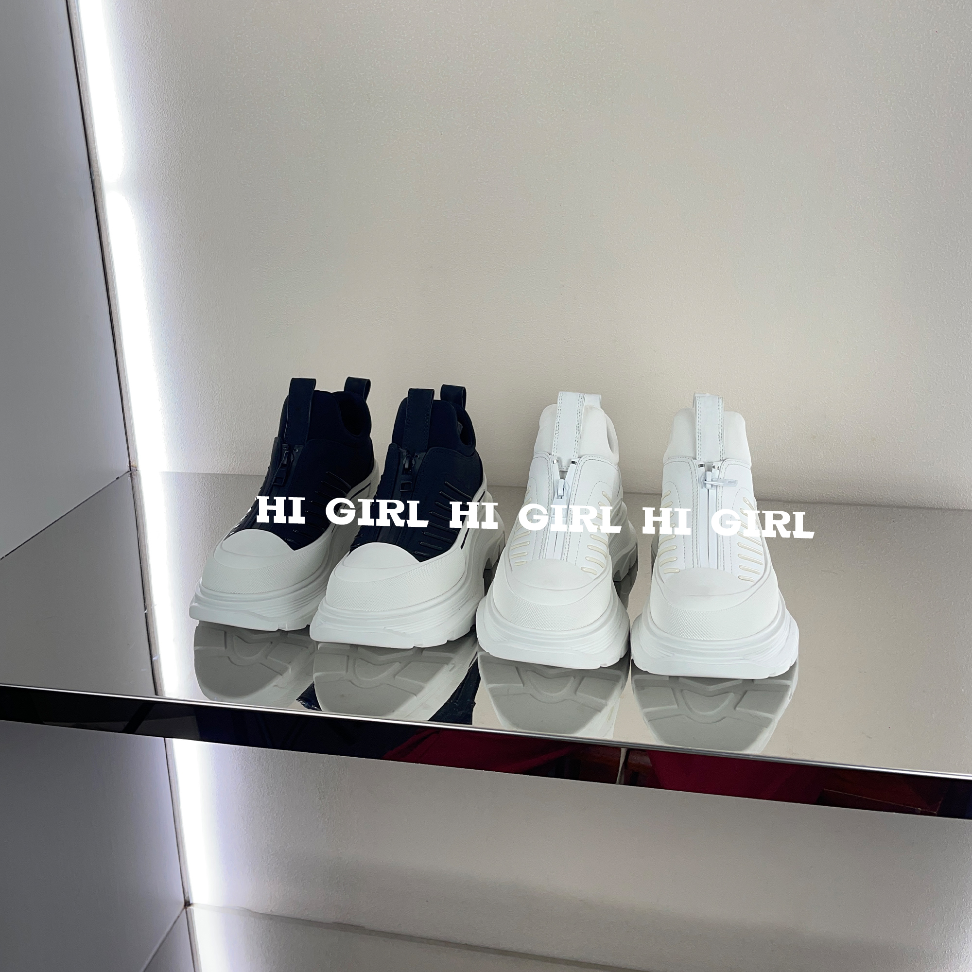 【Higirl】认准~推荐款~机能风厚底切尔西靴男前拉链弹力运动休闲鞋