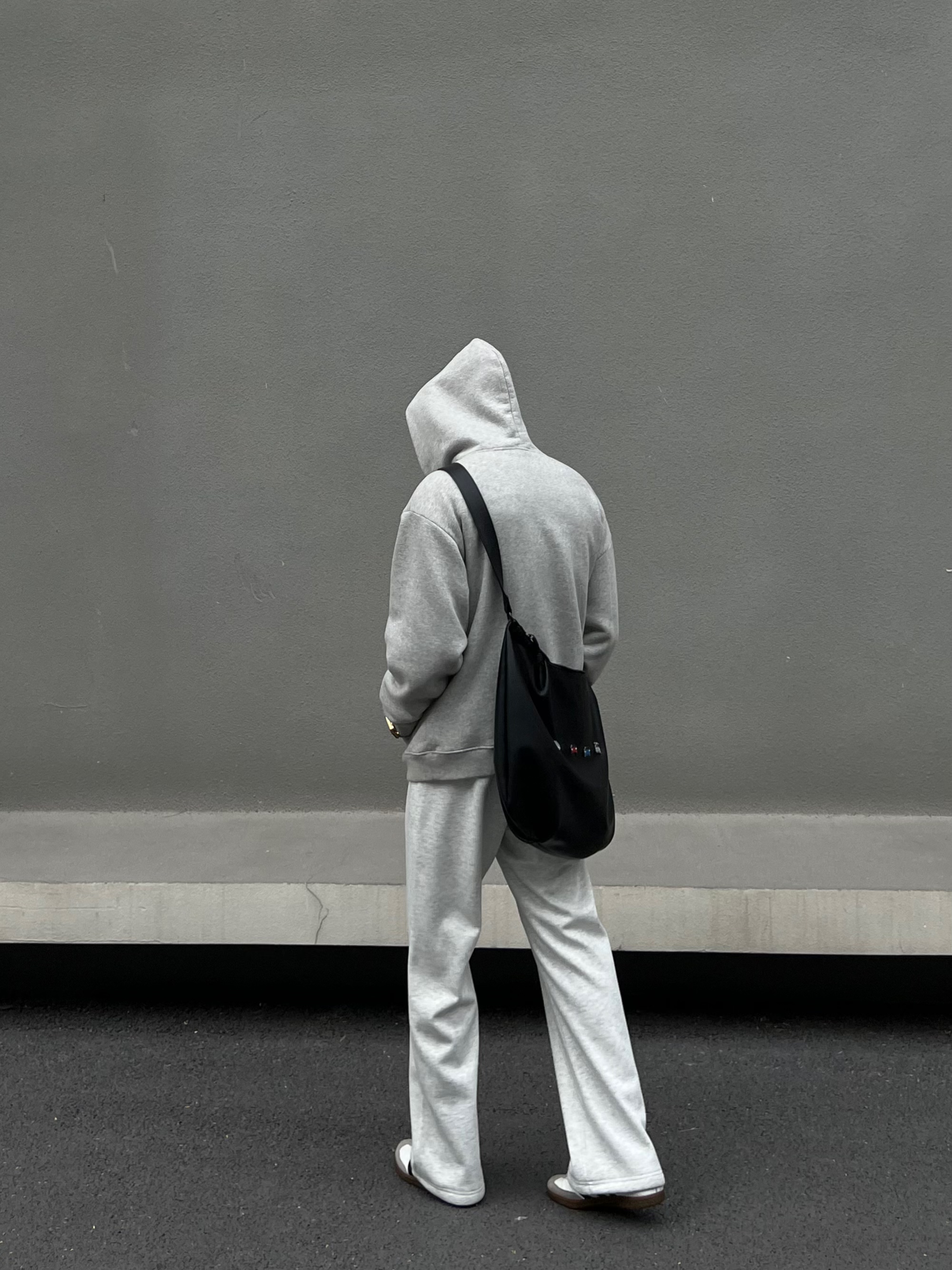 【3080】剪裁华棉银狐绒加厚加绒弯刀版型卫裤休闲长裤秋冬纯色情侣