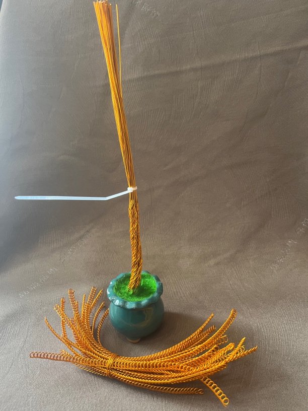 最新流行，铝线工艺，陶瓷创意精美小型盆景，半成品，材料包工艺品