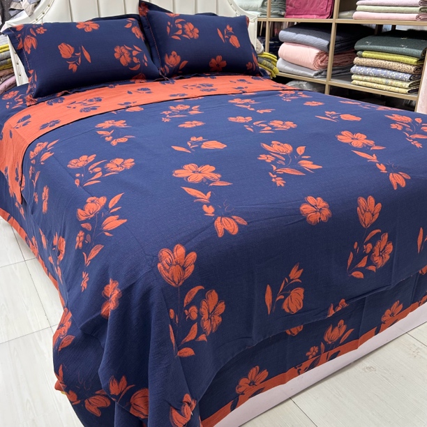 【百合款】双层纱可定制床单被罩枕套精梳棉双层A类面料单被套床单