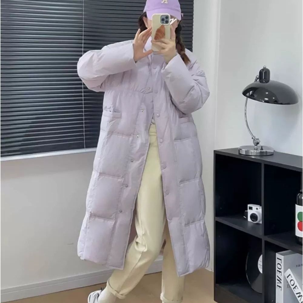 雪中飞爆款网红羽绒服女显瘦2023新款长款过膝宽松90白鸭绒