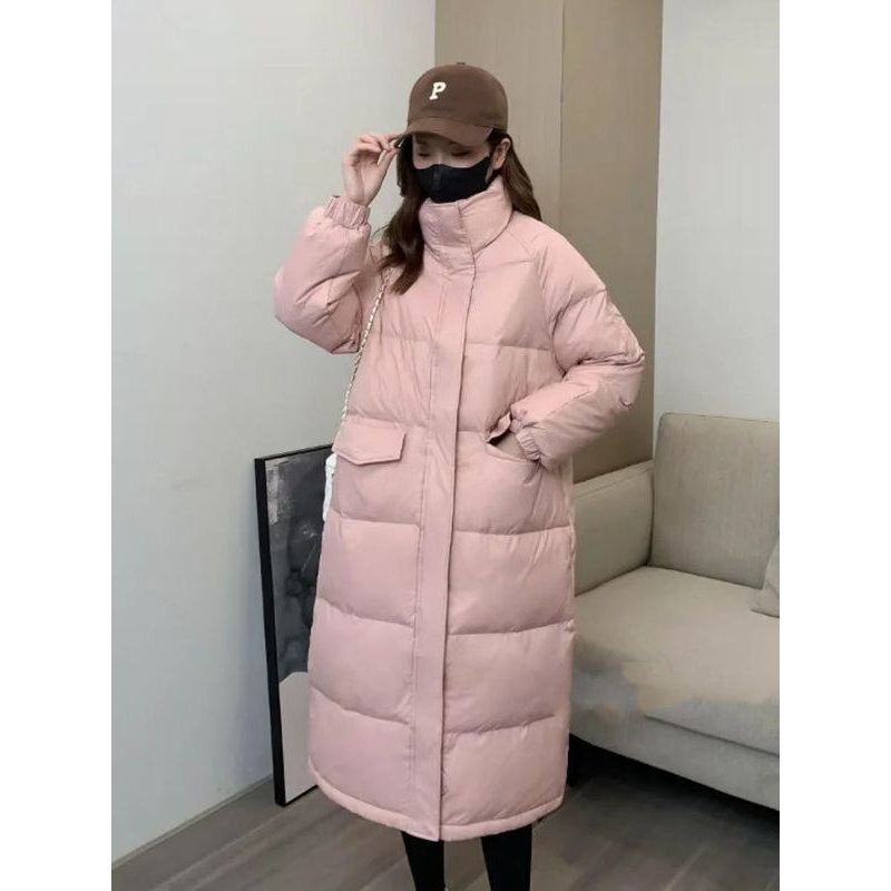 雪中飞2023年新款羽绒服女中长款过膝韩版宽松加厚立领白鸭绒冬季