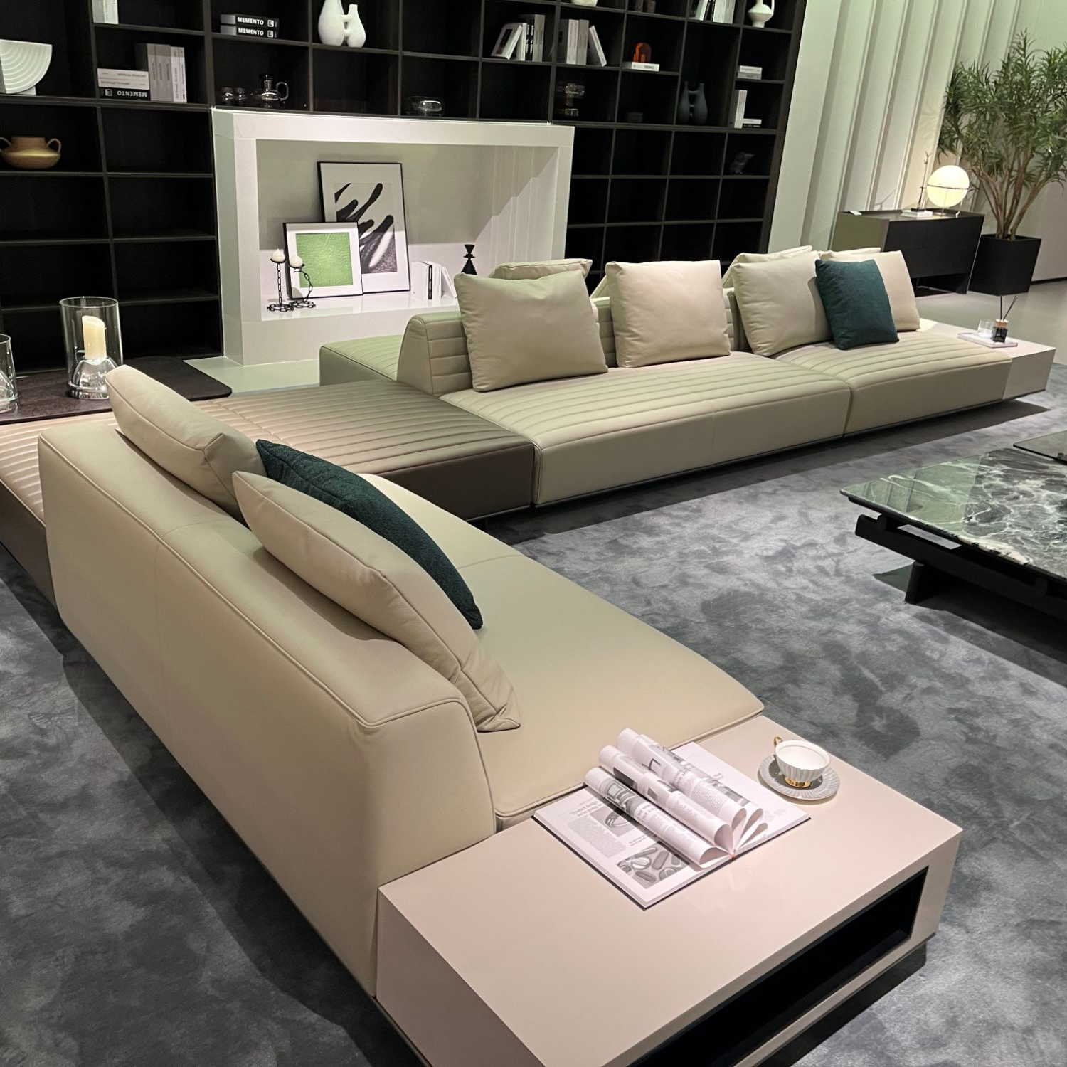 意大利罗杰沙发客厅全皮头层牛皮别墅大平层双向沙发