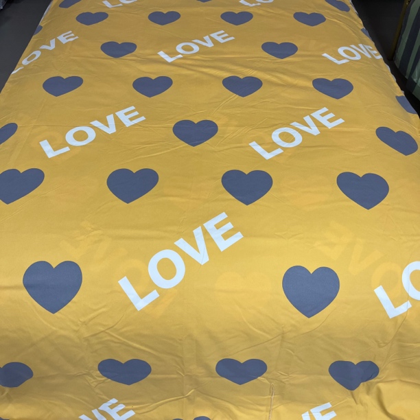 精纺高支斜纹单人AB版被套1.5*2（-+5cm）爱心love 厚款 柔软舒适