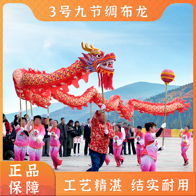 城南龙灯舞龙道具绸布龙标准竞技灯光优质传统比赛活动庆典开场龙