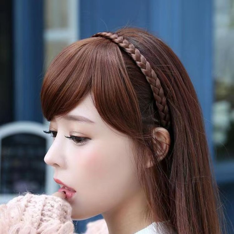 1.5CM假发辫子发箍麻花头箍显发量多防滑编织带齿细发卡字头饰女