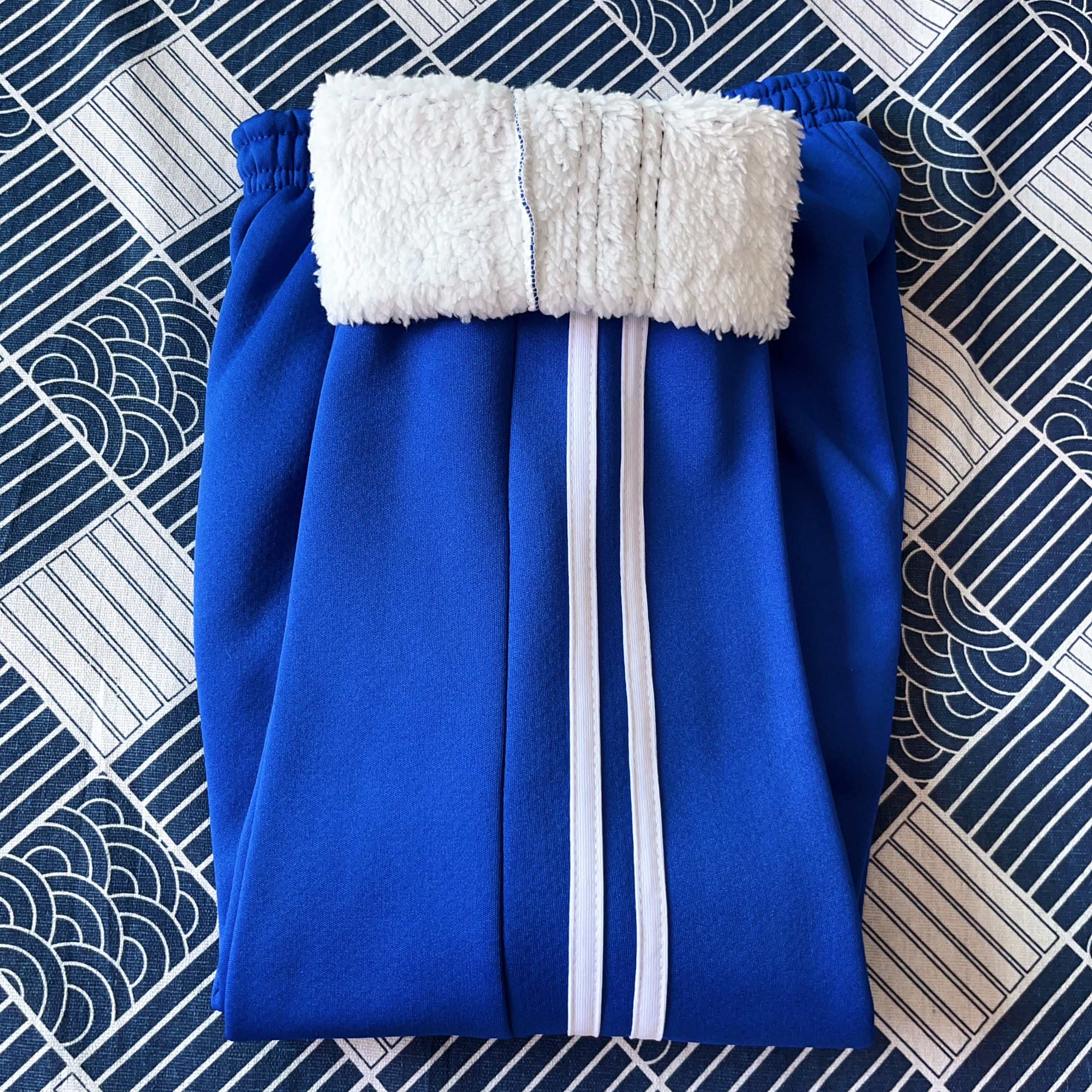 加绒校服裤保暖裤冬季加厚工装裤宝蓝色中小学生校服裤子全国通用