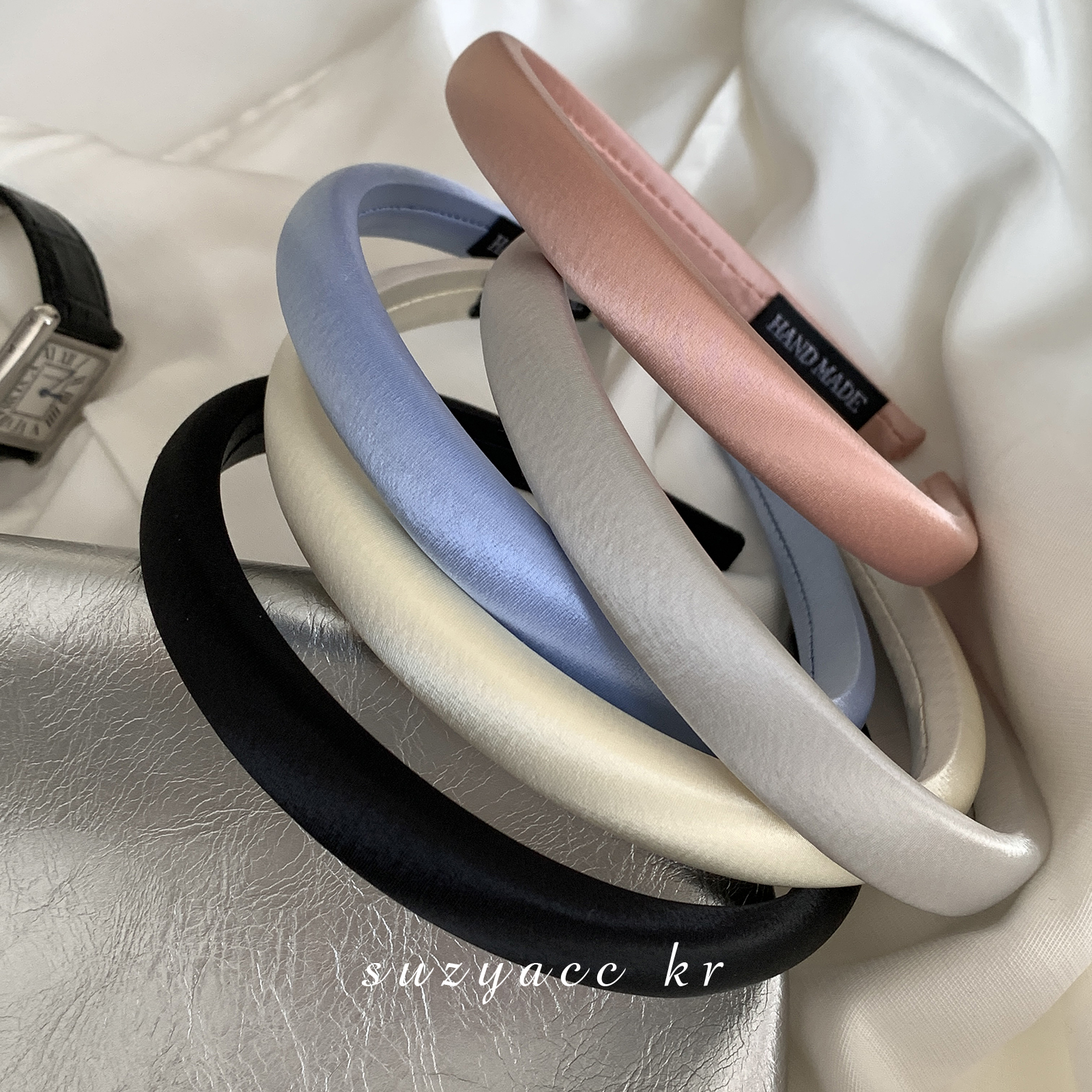 Suzyacc Kr法式气质高级感缎面细发箍女洗脸头箍百搭简约F2496