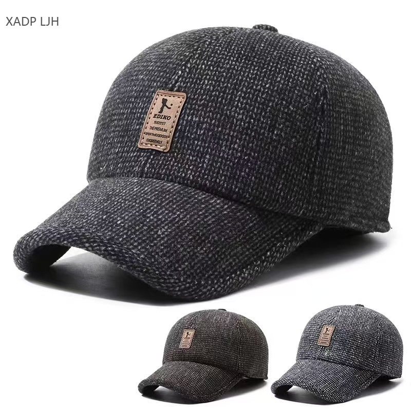 新冬款仿貂毛棒球帽护耳护脖子保暖帽送爸爸帽子百搭款式鸭舌帽子