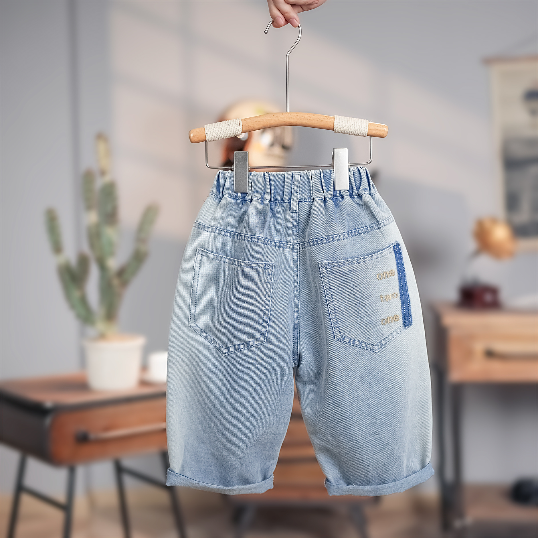 夏季新款男童潮牌牛仔裤6-12岁潮款男孩牛仔裤童装牛仔裤N6568