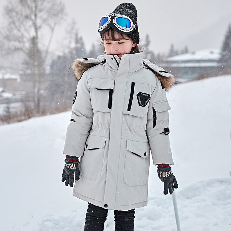 巴拉巴拉儿童工装羽绒服男女童中长款加厚中大童装东北哈尔滨户外