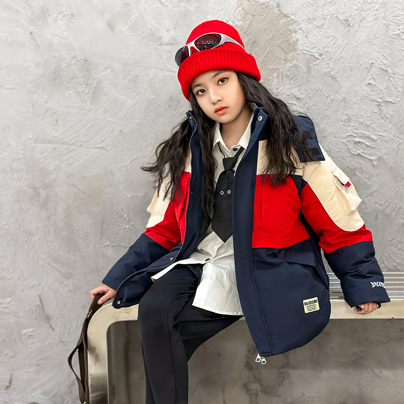 巴拉巴拉2023新款男女童羽绒服中长款洋气冬装中大童韩版儿童加厚