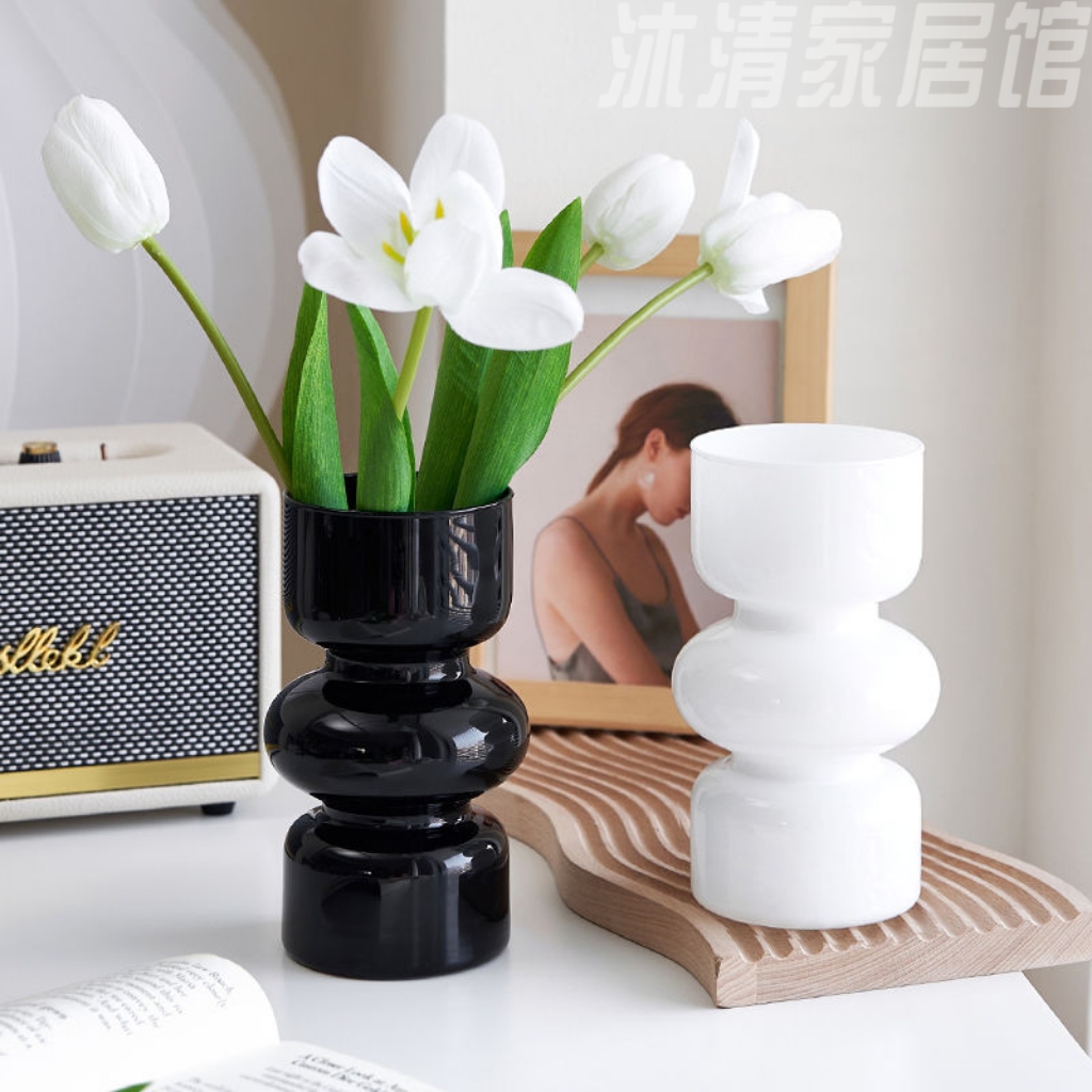 中古法式花瓶摆件高级感ins风简约水培插花水晶玻璃网红餐桌个性
